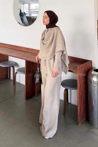 Stone Shirt Collar Long Arm Viscose Fabric Regular Trousers Comfortable Suit