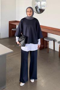 Lamelif Üçlü Tesettür Takım Antrasit