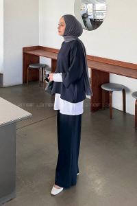 Lamelif Üçlü Tesettür Takım Antrasit