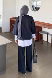 Lamelif Üçlü Tesettür Takım Antrasit