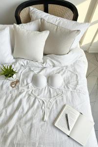 Lamelif Ekru Çift İpli Mikro Kumaş Takım