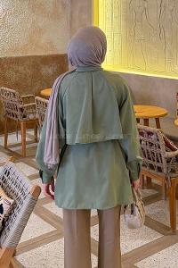 Lamelif Pelerin Detaylı Gömlek Yeşil