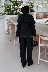 Lamelif Atkılı Blazer Takım Siyah