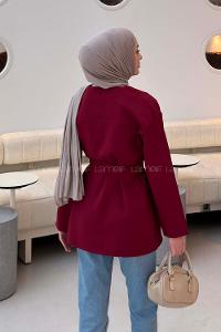 Claret Red Long Arm Atlas Straight Kimono