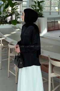 Black Shirt Collar Long Arm Polyester Unprinted Shirt