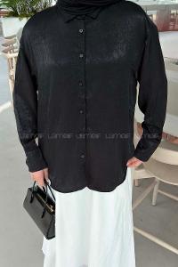 Black Shirt Collar Long Arm Polyester Unprinted Shirt