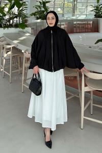 Lamelif Yarasa Kol Ceket Siyah