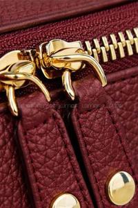 Lamelif Tasarımcı Dokulu Kadın Küçük Kutu Çanta Bordo