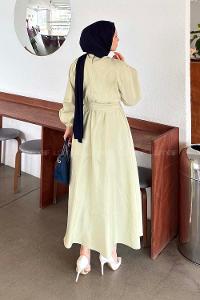 Mint Green Crew Neck Modal Cupra Dresess