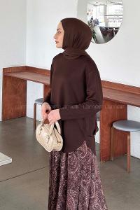 Bitter Brown Crew Neck Long Arm Sweatshirt