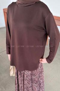 Bitter Brown Crew Neck Long Arm Sweatshirt