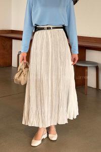 Lamelif Kraşlı Tesettür Etek Beyaz