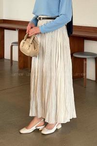 Lamelif Kraşlı Tesettür Etek Beyaz