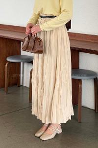 Lamelif Poplin Kraşlı Tesettür Etek Bej