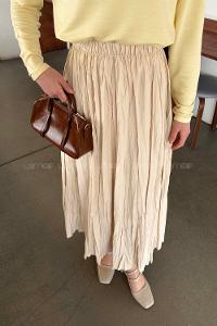 Lamelif Poplin Kraşlı Tesettür Etek Bej