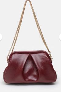 Lamelif Clutch Form Uzun Askılı Degas Kadın Çanta Bordo