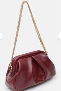 Lamelif Clutch Form Uzun Askılı Degas Kadın Çanta Bordo