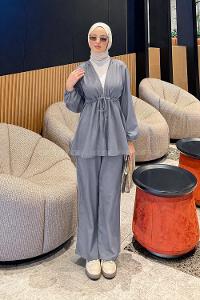 Lamelif Bağlama Detaylı Takım Antrasit