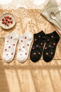 Lamelif 2li Yıkamalı Penye Çilek Çorap