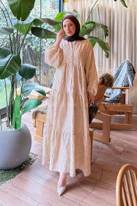 Stone V Neck Cotton Fabric Polyester Printed Dresess