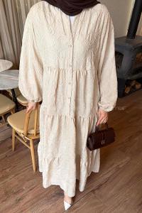 Stone V Neck Cotton Fabric Polyester Printed Dresess