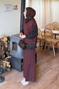 Bitter Brown Shirt Collar Long Arm Cotton Regular Trousers Comfortable Suit