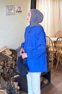 Saxe Shirt Collar Long Arm Cotton Shirt