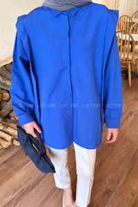 Saxe Shirt Collar Long Arm Cotton Shirt