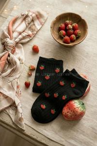 Lamelif Yıkamalı Penye Çilek Çorap