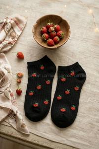 Lamelif Yıkamalı Penye Çilek Çorap