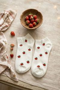 Lamelif Yıkamalı Penye Çilek Çorap