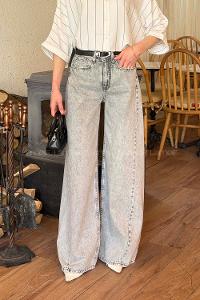 Lamelif Yüksek Bel Baggy Jean Açık Gri