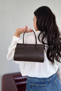 Brown Belted Skin Hand Bag Arm Bag Bag