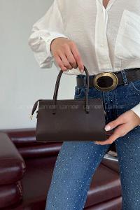 Brown Belted Skin Hand Bag Arm Bag Bag