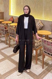 Lamelif Raşel Kimono Takım Acı Kahve