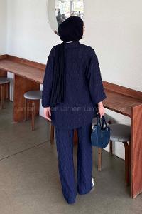 Lamelif Raşel Kimono Takım Lacivert