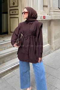 Plum Shirt Collar Long Arm Cotton Shirt