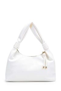 Lamelif  BURBİE Düğüm Detaylı El ve Omuz Kadın Çantası Beyaz
