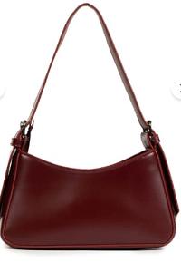 Lamelif Distressed Kol Çantası Kadın Parlak Bordo