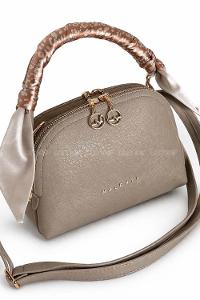 Lamelif Fular Detaylı Armoli El ve Omuz Çantası Vizonrengi