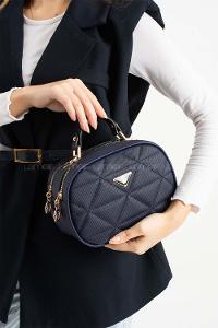 Lamelif Kapitone Detaylı Dona Kadın Çapraz Kadın Çanta Lacivert