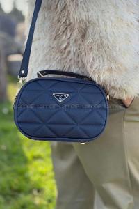 Lamelif Kapitone Detaylı Dona Kadın Çapraz Kadın Çanta Lacivert