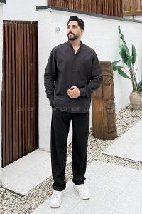 Lamelif Kraşlı Gömlek Siyah