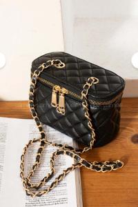 Lamelif Nakış Detaylı Kutu Model El & Omuz Çantası Kadın Siyah