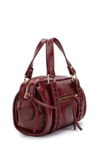 Lamelif Örgü Ve Sarkıt Detaylı Jimmy Kadın Çapraz Çanta Bordo