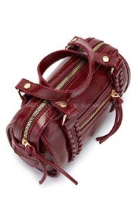 Lamelif Örgü Ve Sarkıt Detaylı Jimmy Kadın Çapraz Çanta Bordo