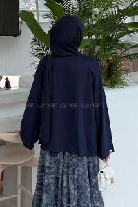 Lamelif Kol Armalı Sweatshirt Lacivert