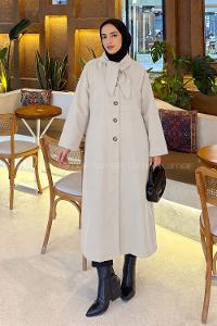Stone Long Arm Gabardin Trench Coat