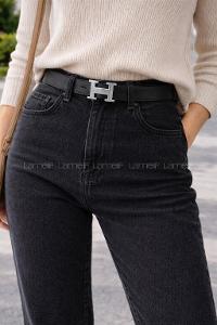 Black-1 Buckle Suni Deri Belt