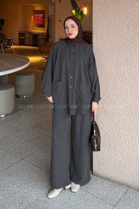 Lamelif Çift Cepli Takım Siyah